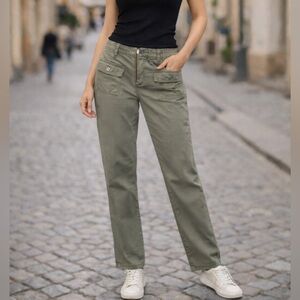 Vintage Juniors Calvin Klein Jeans Low-Rise Olive Drab Cargo Trousers